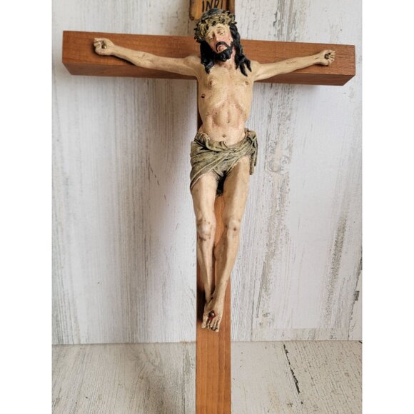 INRI cross Jesus crucifix hanging home decor wall religious - Picture 2 of 10
